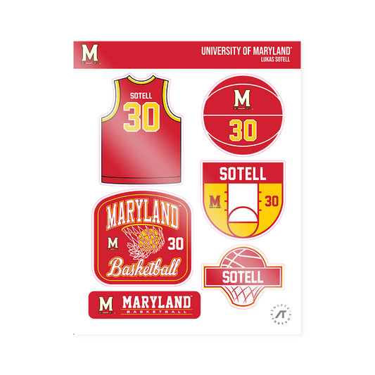 Maryland - NCAA Men's Basketball : Lukas Sotell - Sticker Sheet-0