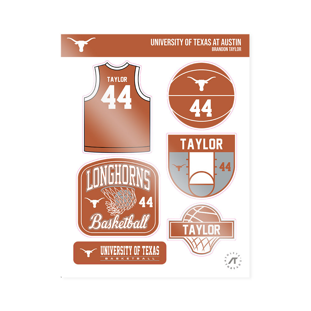 Texas - NCAA Men's Basketball : Brandon Taylor - Sticker Sheet-0