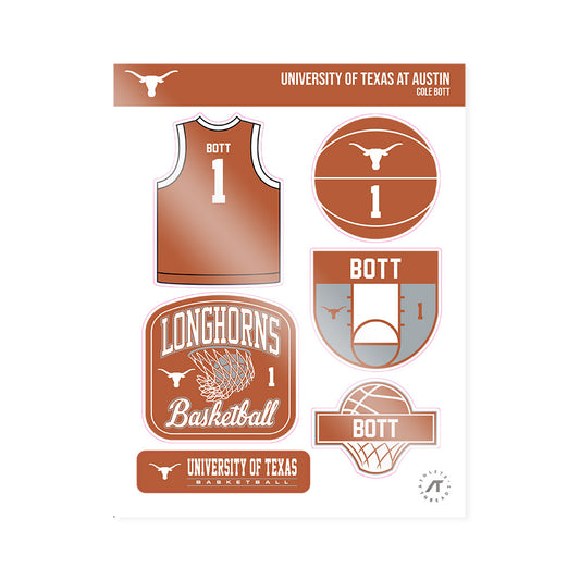 Texas - NCAA Men's Basketball : Cole Bott - Sticker Sheet-0