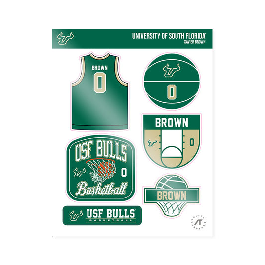 USF - NCAA Men's Basketball : Xavier Brown - Sticker Sheet-0