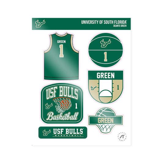 USF - NCAA Men's Basketball : DeAnte Green - Sticker Sheet-0
