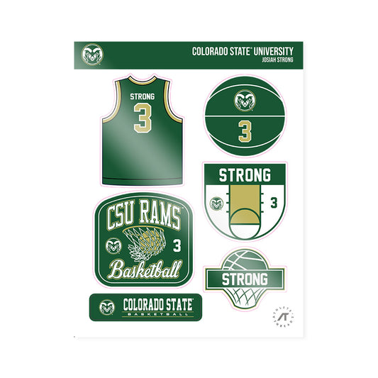 Colorado State - NCAA Men's Basketball : Josiah Strong - Sticker Sheet-0