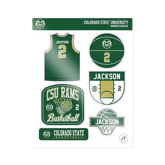 Colorado State - NCAA Men's Basketball : Taviontae Jackson - Sticker Sheet-0