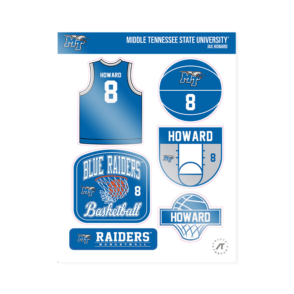 MTSU - NCAA Men's Basketball : Jax Howard - Sticker Sheet-0