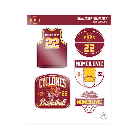Iowa State - NCAA Men's Basketball : Milan Momcilovic - Sticker Sheet-0