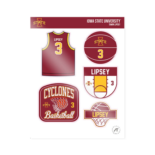 Iowa State - NCAA Men's Basketball : Tamin Lipsey - Sticker Sheet-0