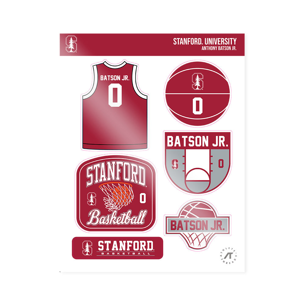 Stanford - NCAA Men's Basketball : Anthony Batson Jr. - Sticker Sheet-0