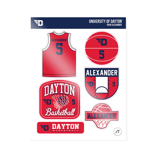 Dayton - NCAA Men's Basketball : Posh Alexander - Sticker Sheet-0