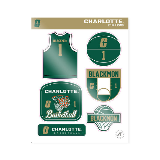 UNC Charlotte - NCAA Men's Basketball : Kylan Blackmon - Sticker Sheet-0