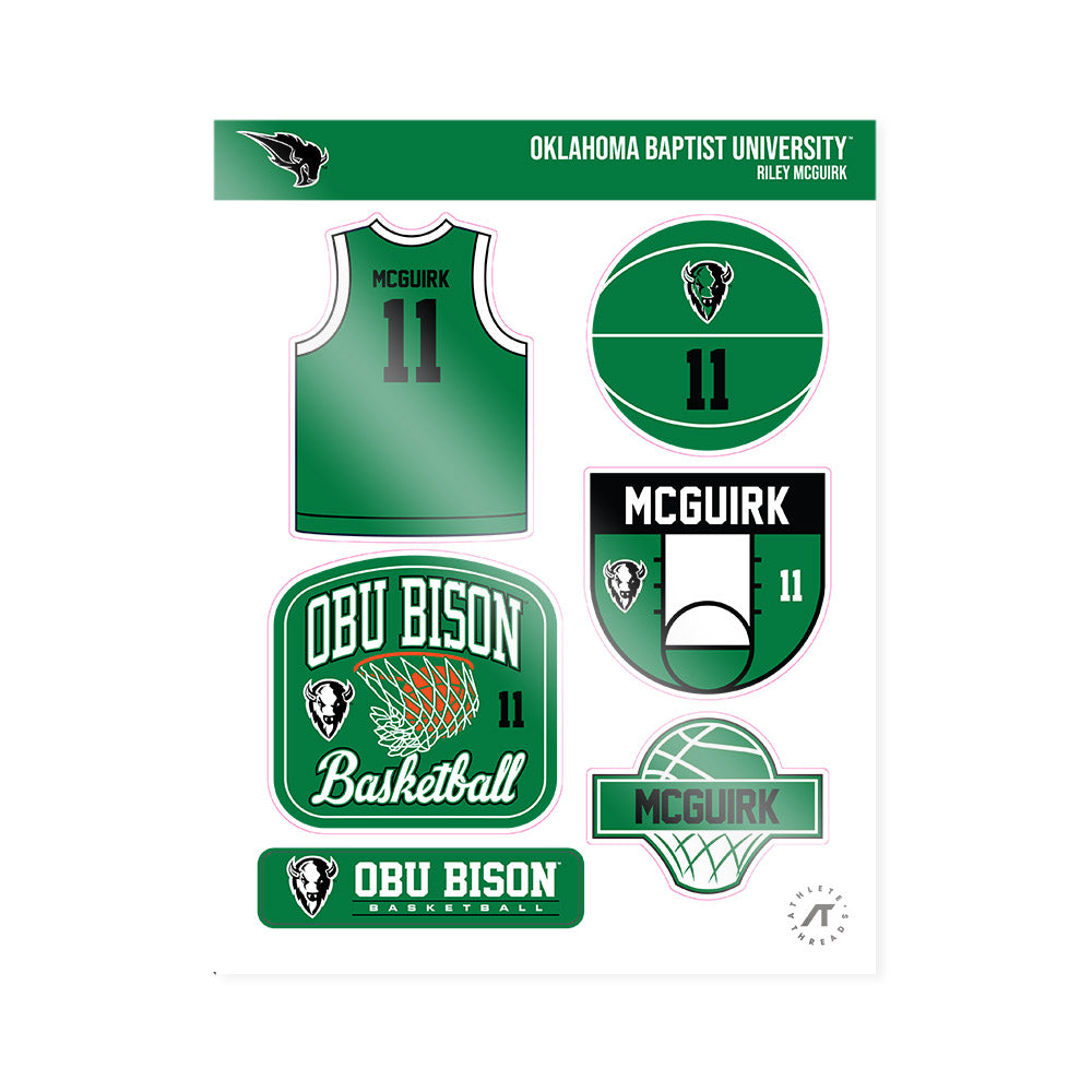 OKBU - NCAA Men's Basketball : Riley McGuirk - Sticker Sheet-0
