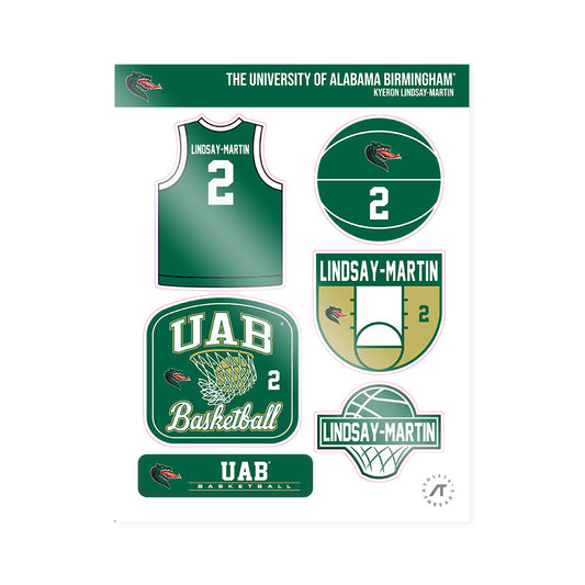 UAB - NCAA Men's Basketball : Kyeron Lindsay-Martin - Sticker Sheet-0