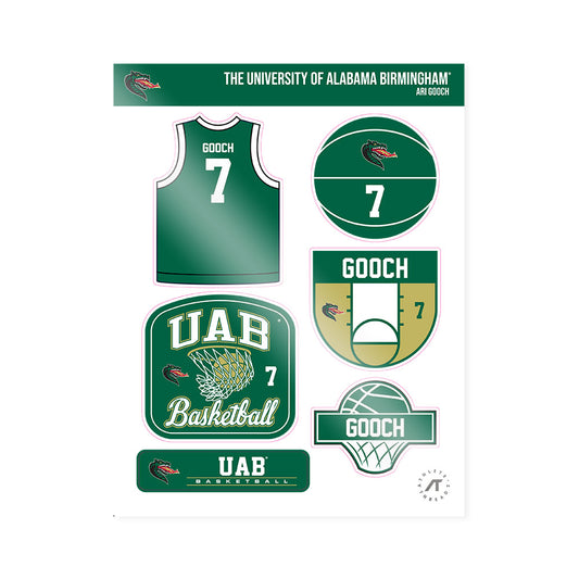 UAB - NCAA Men's Basketball : Ari Gooch - Sticker Sheet-0