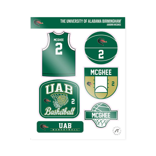 UAB - NCAA Men's Basketball : JaBorri McGhee - Sticker Sheet-0