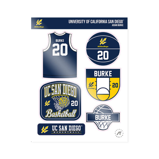 UCSD - NCAA Men's Basketball : Aidan Burke - Sticker Sheet-0