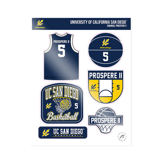 UCSD - NCAA Men's Basketball : Emanuel Prospere II - Sticker Sheet-0