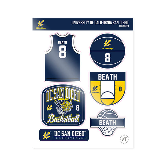 UCSD - NCAA Men's Basketball : Leo Beath - Sticker Sheet-0
