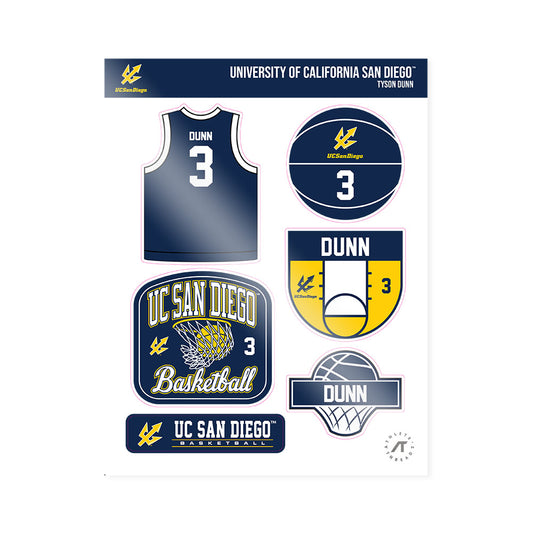 UCSD - NCAA Men's Basketball : Tyson Dunn - Sticker Sheet-0