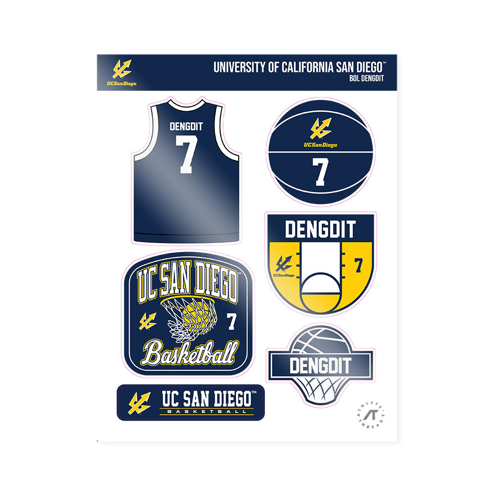 UCSD - NCAA Men's Basketball : Bol Dengdit - Sticker Sheet-0