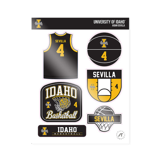 Idaho - NCAA Men's Basketball : Aidan Sevilla - Sticker Sheet-0