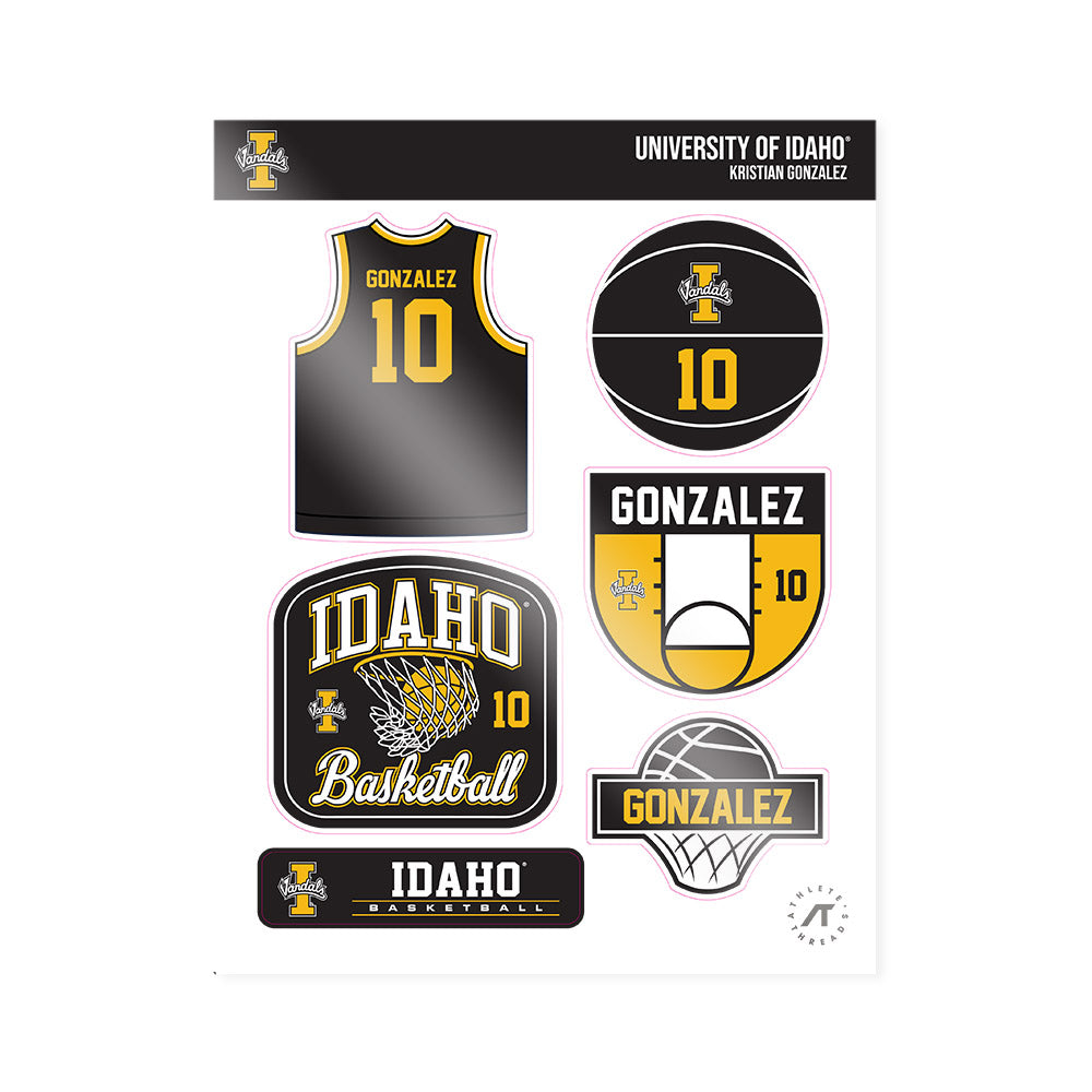 Idaho - NCAA Men's Basketball : Kristian Gonzalez - Sticker Sheet-0