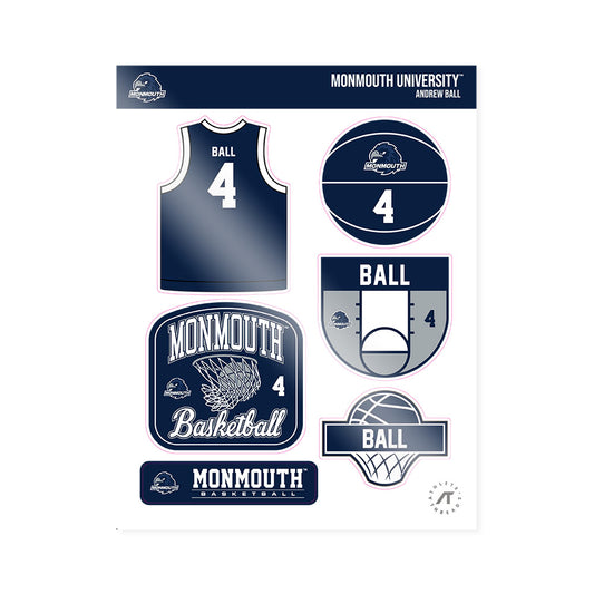 Monmouth - NCAA Men's Basketball : Andrew Ball - Sticker Sheet-0