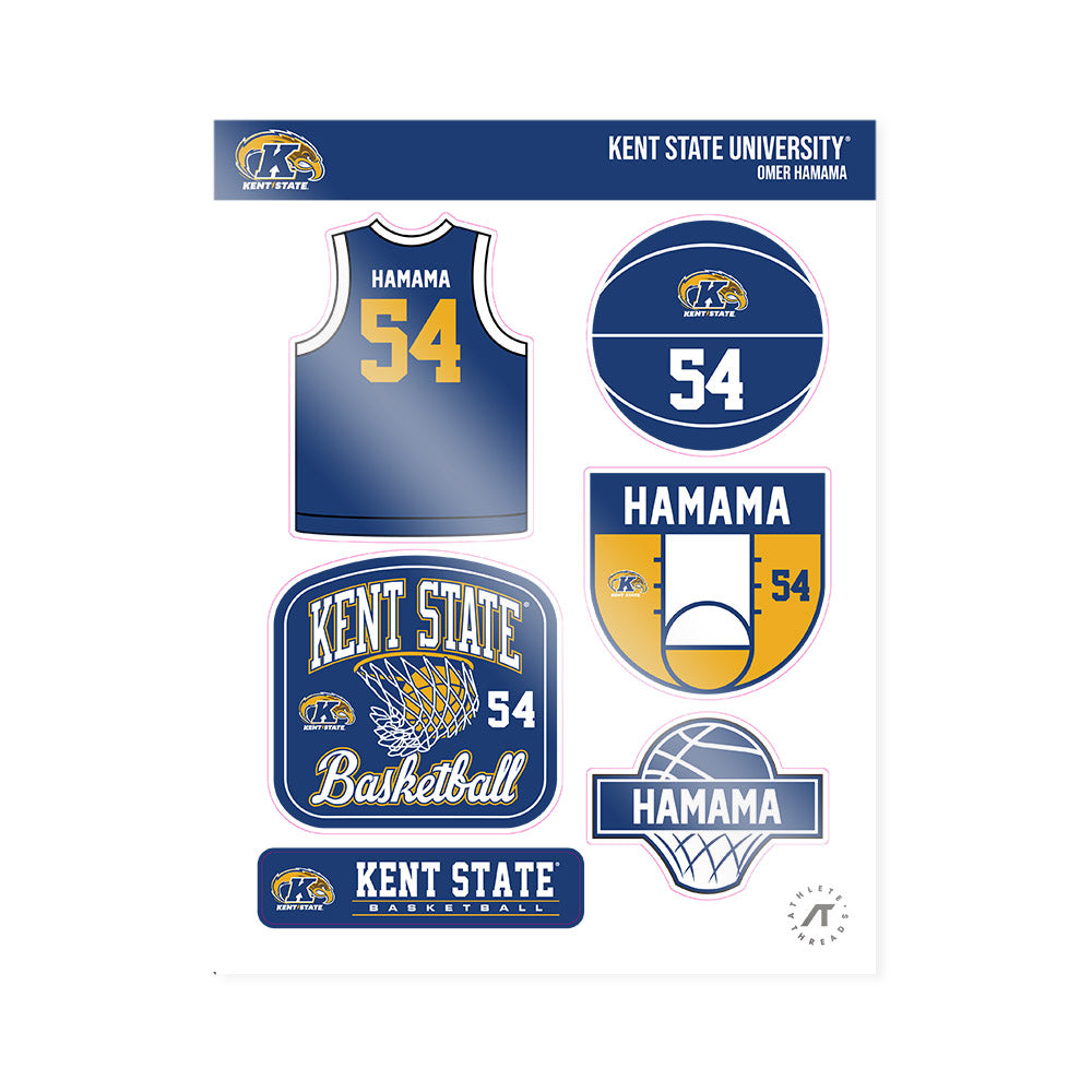 Kent State - NCAA Men's Basketball : Omer Hamama - Sticker Sheet-0