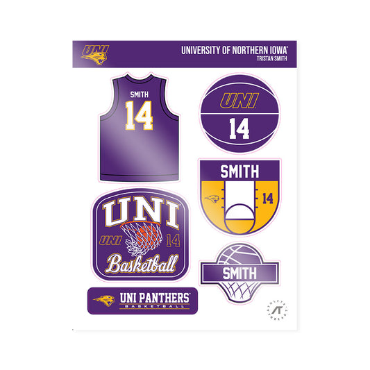 Northern Iowa - NCAA Men's Basketball : Tristan Smith - Sticker Sheet-0