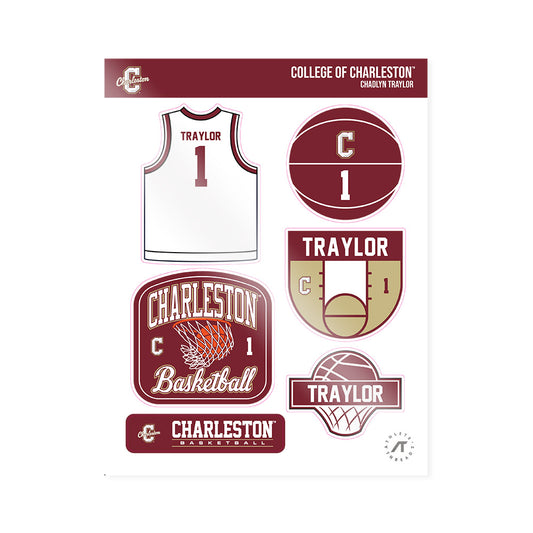 Charleston - NCAA Men's Basketball : Chadlyn Traylor - Sticker Sheet-0