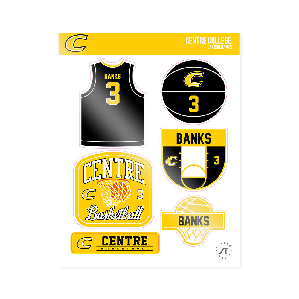 Centre College - NCAA Men's Basketball : Jaxson Banks - Sticker Sheet-0