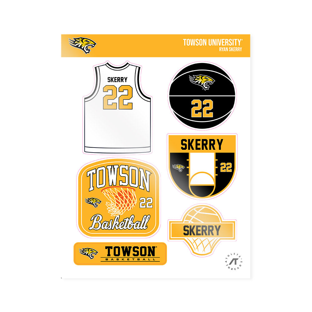 Towson - NCAA Men's Basketball : Ryan Skerry - Sticker Sheet-0