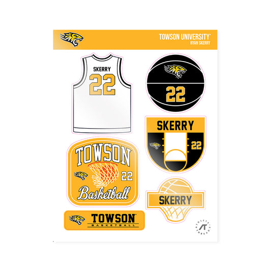 Towson - NCAA Men's Basketball : Ryan Skerry - Sticker Sheet-0