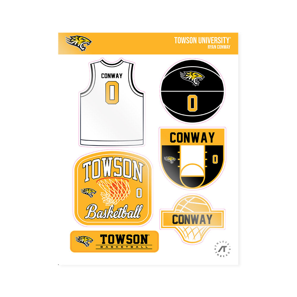 Towson - NCAA Men's Basketball : Ryan Conway - Sticker Sheet-0