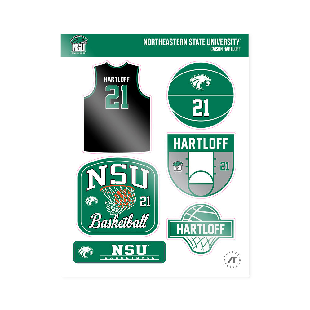 Northeastern State - NCAA Men's Basketball : Caison Hartloff - Sticker Sheet-0