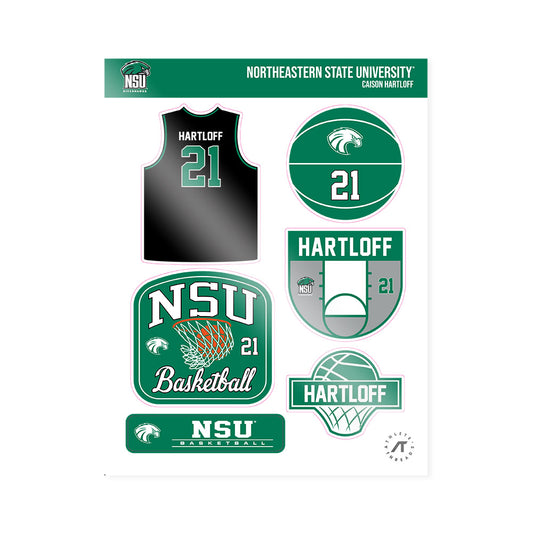 Northeastern State - NCAA Men's Basketball : Caison Hartloff - Sticker Sheet-0