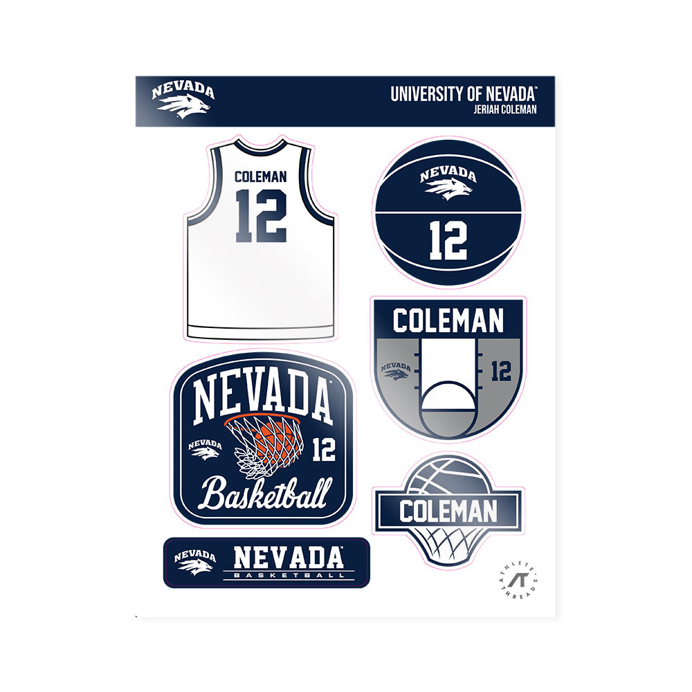 Nevada - NCAA Men's Basketball : Jeriah Coleman - Sticker Sheet-0