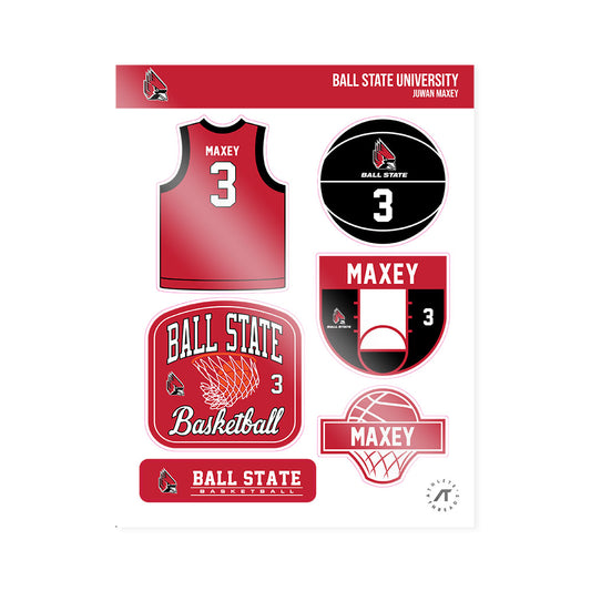 Ball State - NCAA Men's Basketball : Juwan Maxey - Sticker Sheet-0