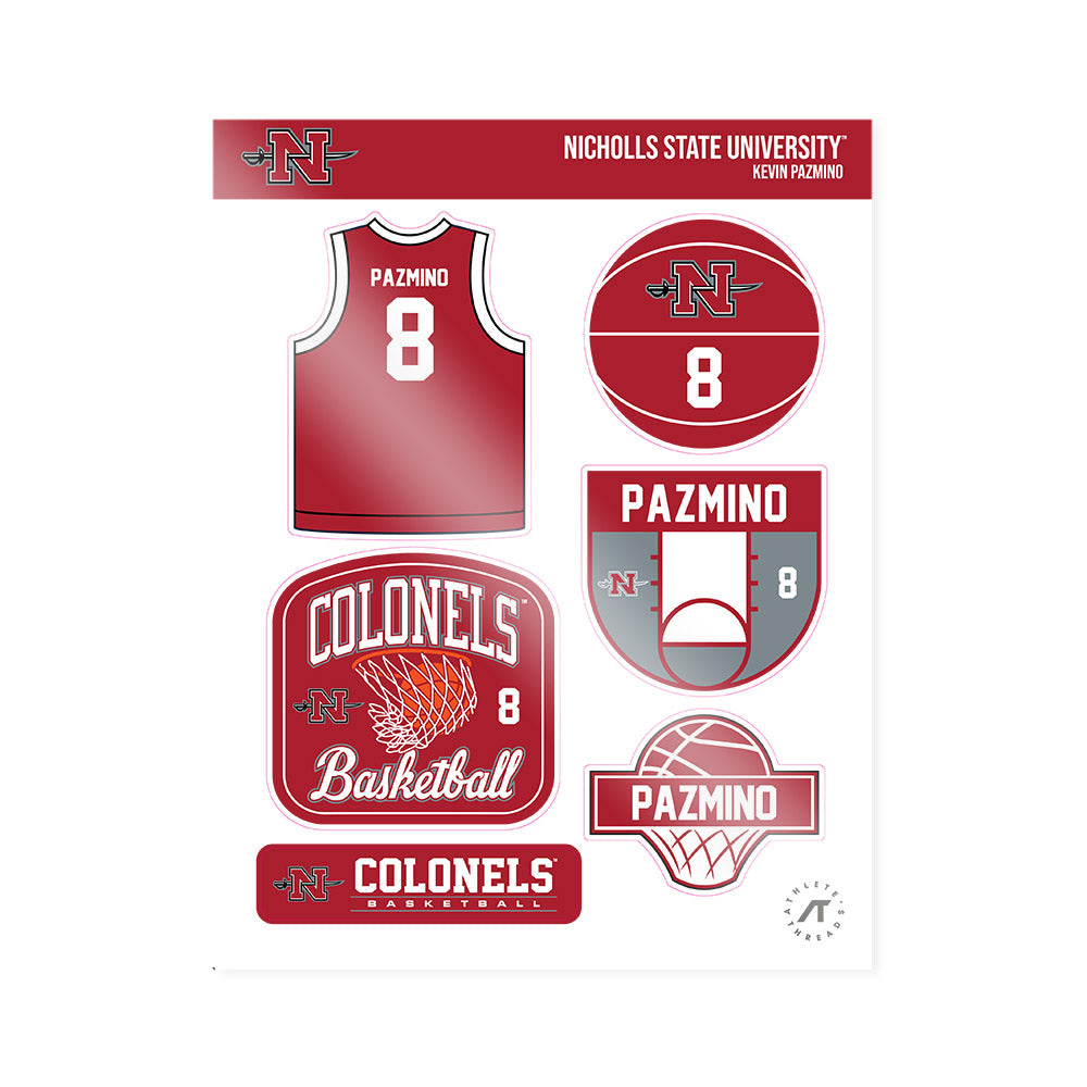Nicholls State - NCAA Men's Basketball : Kevin Pazmino - Sticker Sheet-0