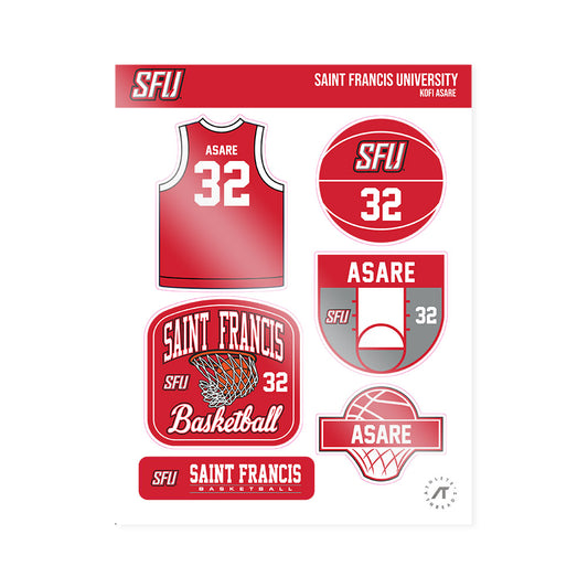 St. Francis - NCAA Men's Basketball : Kofi Asare - Sticker Sheet-0