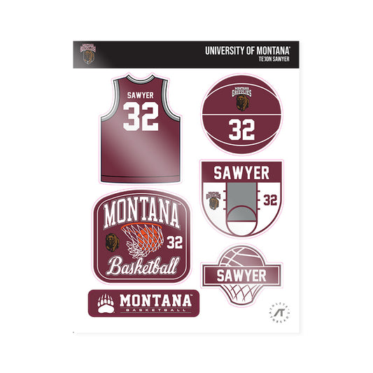Montana - NCAA Men's Basketball : Te'Jon Sawyer - Sticker Sheet-0