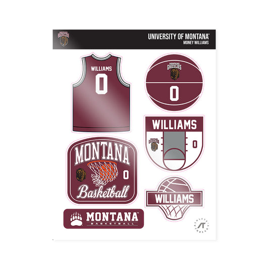 Montana - NCAA Men's Basketball : Money Williams - Sticker Sheet-0