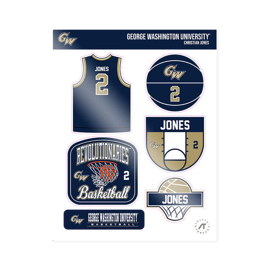 GWU - NCAA Men's Basketball : Christian Jones - Sticker Sheet-0