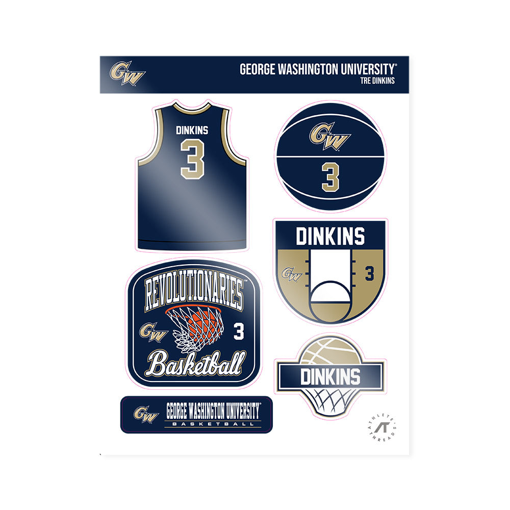 GWU - NCAA Men's Basketball : Tre Dinkins - Sticker Sheet-0