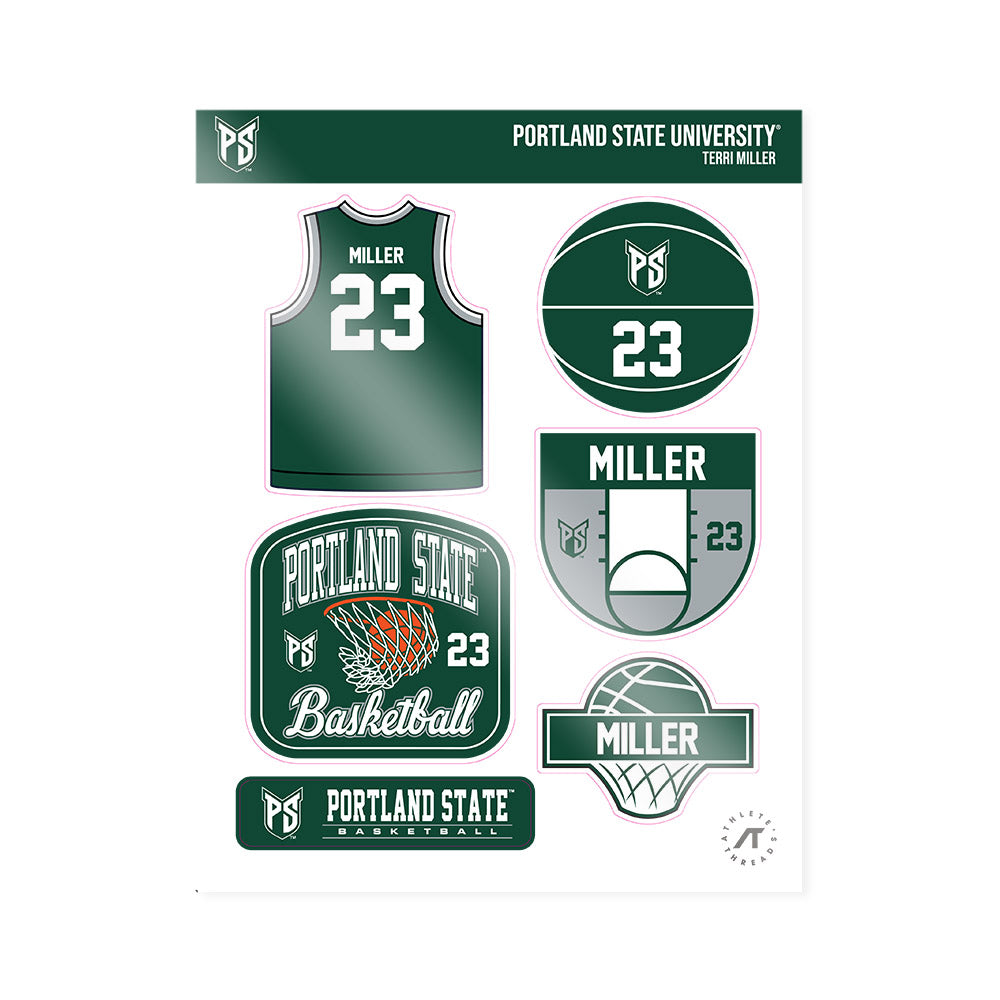 Portland State - NCAA Men's Basketball : Terri Miller - Sticker Sheet-0