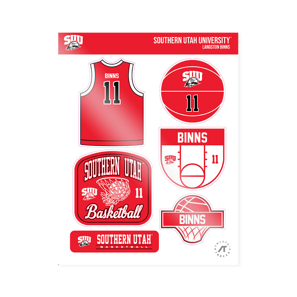 Southern Utah - NCAA Men's Basketball : Langston Binns - Sticker Sheet-0