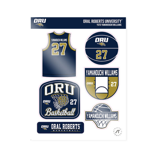 Oral Roberts - NCAA Men's Basketball : Yuto Yamanouchi williams - Sticker Sheet-0