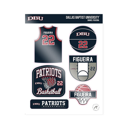 Dallas Baptist - NCAA Men's Basketball : Daniel Figueira - Sticker Sheet-0