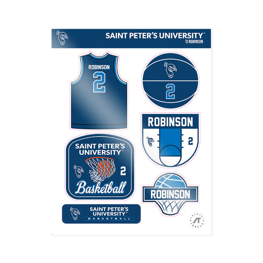 Saint Peter's - NCAA Men's Basketball : Tj Robinson - Sticker Sheet-0