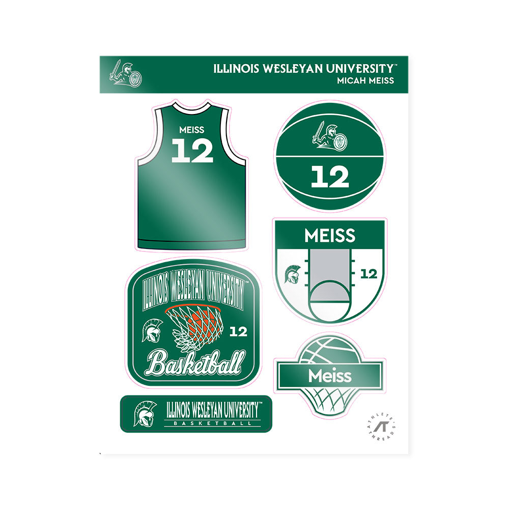 Illinois Wesleyan - NCAA Men's Basketball : Micah Meiss - Sticker Sheet-0
