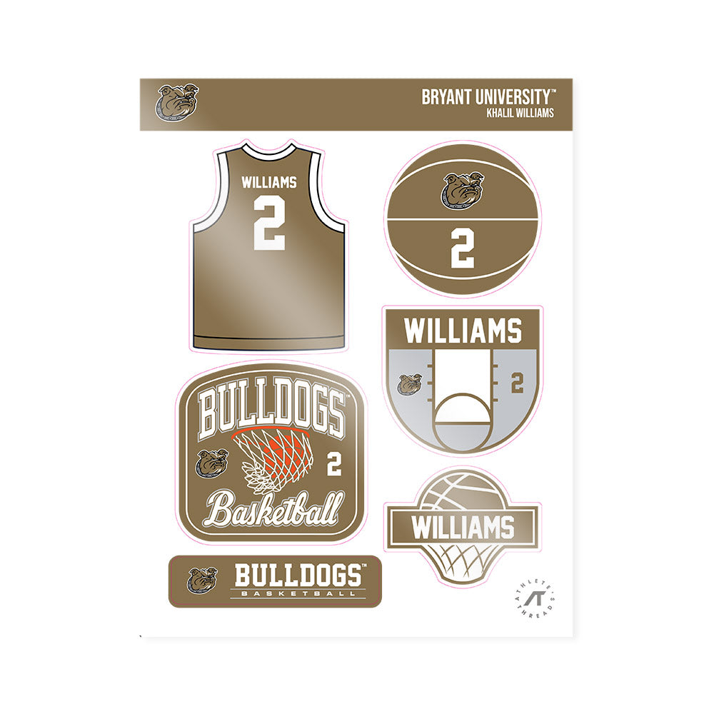 Bryant - NCAA Men's Basketball : Khalil Williams - Sticker Sheet-0