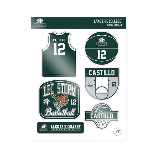 Lake Erie College - NCAA Men's Basketball : Alanas Castillo - Sticker Sheet-0